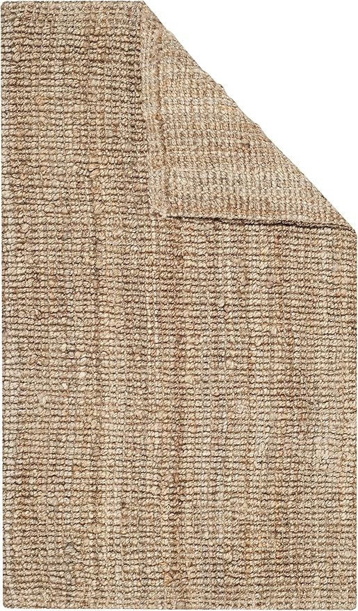 SAFAVIEH Natural Fiber Collection Area Rug - 9' Square, Natural, Handmade Chunky Textured Jute 0.75-inch Thick, Ideal for High Traffic Areas in Living Room, Bedroom (NF447A)