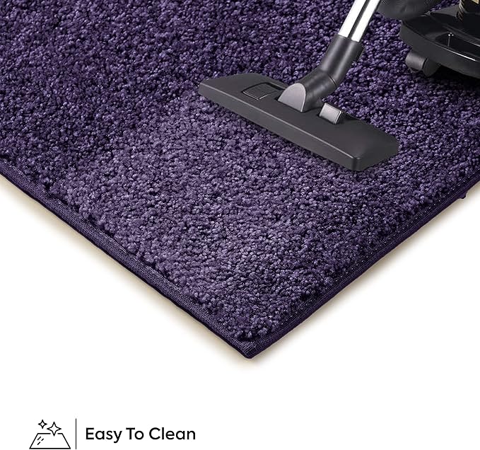Furnish my Place Modern Plush Solid Color Rug - Purple, 7' x 20', Pet and Kids Friendly Rug. Made in USA, Rectangle, Area Rugs Great for Kids, Pets, Event, Wedding, Living Room