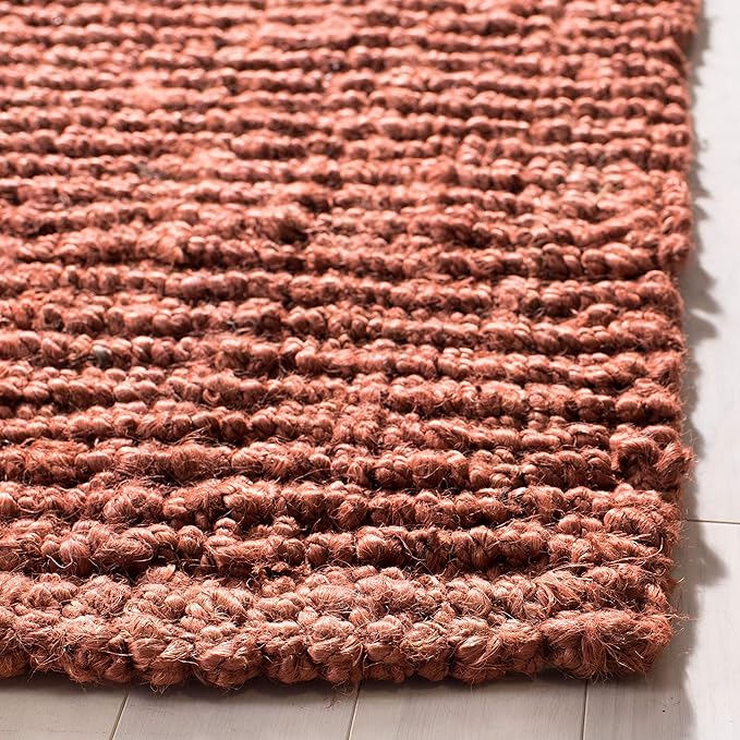 Safavieh Natural Fiber Collection Area Rug - 10' x 14', Rust, Handmade Chunky Textured Jute 0.75-inch Thick, Ideal for High Traffic Areas in Living Room, Bedroom (NF447C)