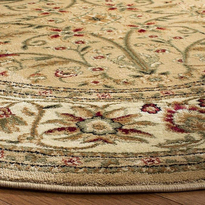 SAFAVIEH Lyndhurst Collection 10' Round Beige/Ivory LNH212D Traditional Oriental Non-Shedding Living Room Bedroom Area Rug