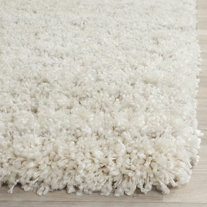SAFAVIEH Arizona Shag Collection 2'3" x 20' Ivory/Beige ASG741A Moroccan Non-Shedding 1.6-inch Thick Living Room Dining Entryway Foyer Hallway Runner Rug