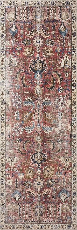 Loloi Chris Loves Julia Jules Collection JUL-01 Merlot/Multi 5'-0'' x 7'-6'', .13" Pile Height, Area Rug