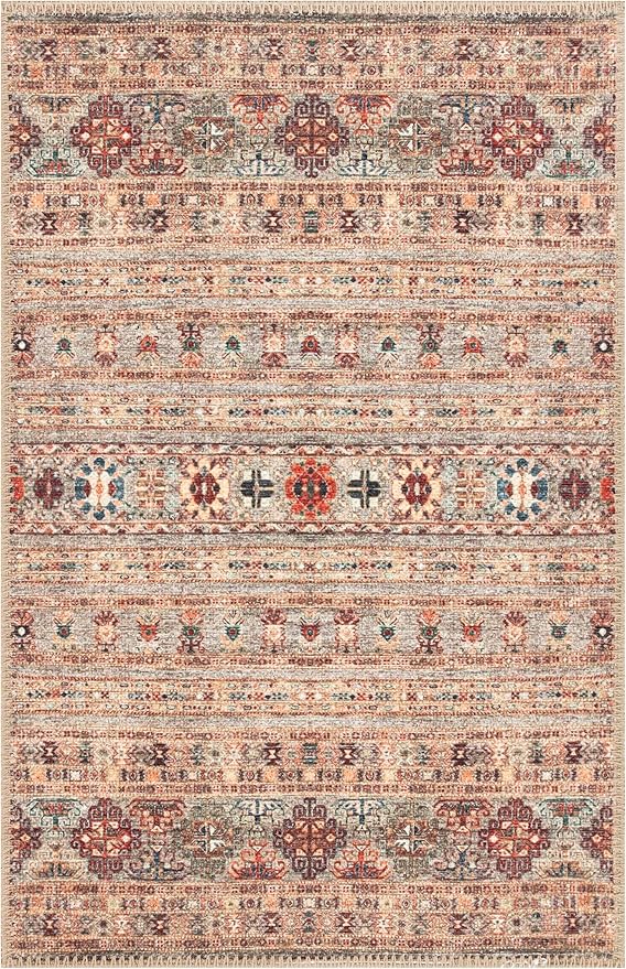 Keen Home Design 2x3 Rug - Machine Washable Entry Rug with Non-Slip Backing, Ideal for Enteryway, Kitchen, Bathroom, Laundry Room - Vintage, Easy Clean, Durable, Low Pile Rug - (2' x 3')