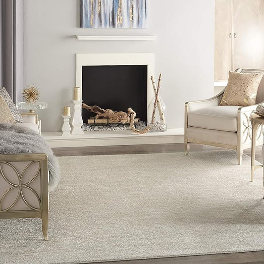 Nourison Essentials Indoor/Outdoor Ivory Beige 7' x 10' Area Rug, Easy Cleaning, Non Shedding, Bed Room, Living Room, Dining Room, Backyard, Deck, Patio (7x10)