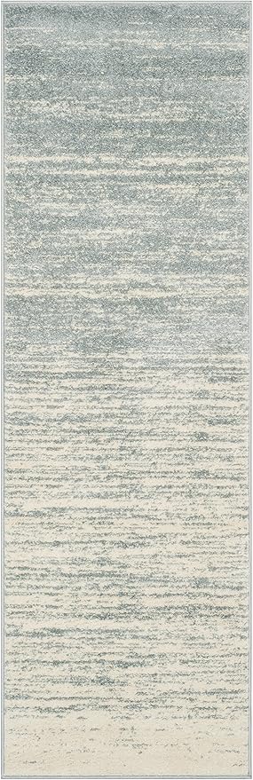 SAFAVIEH Adirondack Collection Runner Rug - 2'6" x 12', Slate & Cream, Modern Ombre Design, Non-Shedding & Easy Care, Ideal for High Traffic Areas in Living Room, Bedroom (ADR113T)