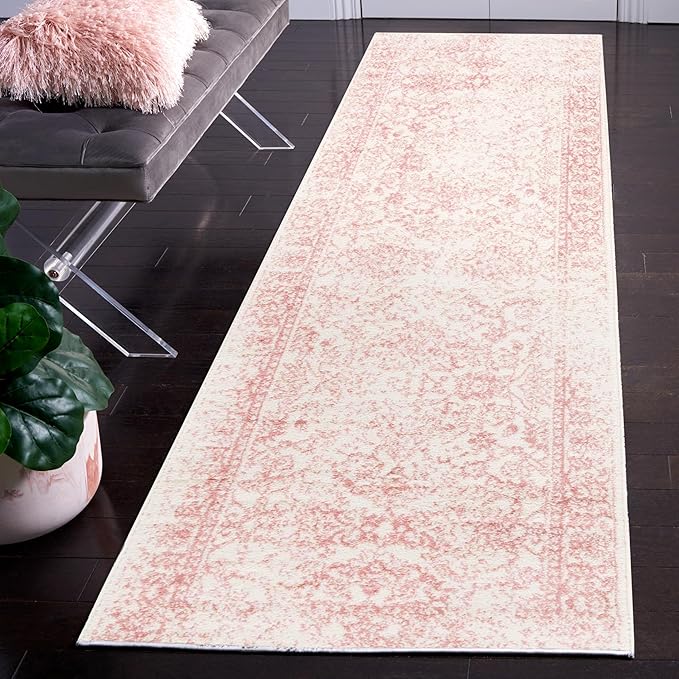 SAFAVIEH Adirondack Collection Runner Rug - 2'6" x 10', Ivory & Rose, Oriental Distressed Design, Non-Shedding & Easy Care, Ideal for High Traffic Areas in Living Room, Bedroom (ADR109H)