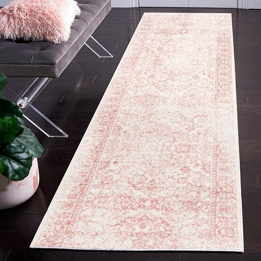 SAFAVIEH Adirondack Collection Runner Rug - 2'6" x 8', Ivory & Rose, Oriental Distressed Design, Non-Shedding & Easy Care, Ideal for High Traffic Areas in Living Room, Bedroom (ADR109H)