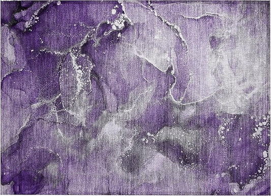 Addison Rugs Chantille ACN518 Purple 1'8" x 2'6 Indoor Outdoor Area Rug, Stain Resistant, Machine Washable, Non Shedding, Bedroom, Living Room, Dining Room, Kitchen Rug