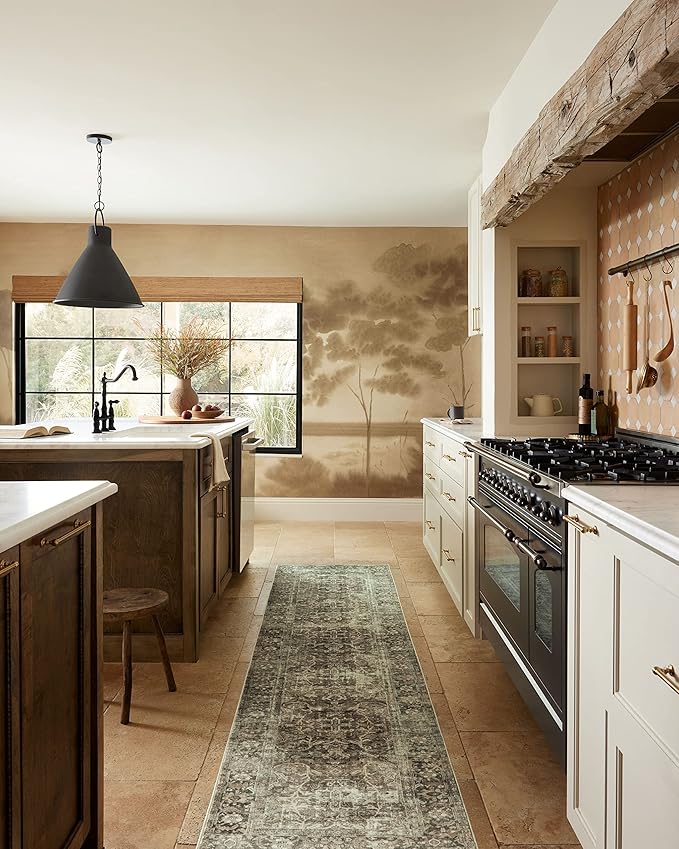 Loloi Magnolia Home by Joanna Gaines Sinclair Collection SIN-01 Pebble/Taupe 8'-6" x 11'-6", .25" Pile Height, Machine Washable, Area Rug