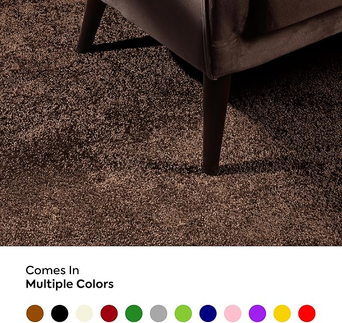 Furnish my Place Modern Indoor/Outdoor Commercial Solid Color Rug - Brown, 10' x 10', Square, Pet and Kids Friendly Rug. Made in USA, Area Rugs Great for Kids, Pets, Event, Wedding