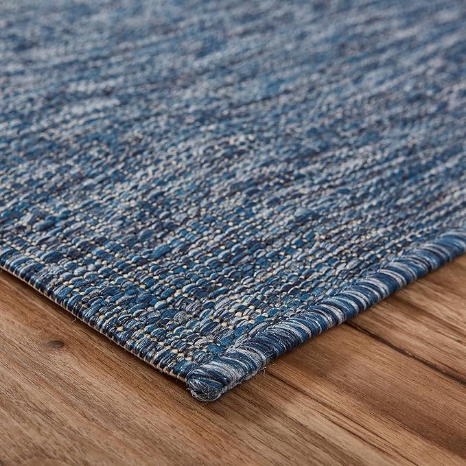 LR Home 2 x 3 Indoor/Outdoor Area Rug for Home Decor | Coastal Reef Carpet for Living Room, Bedroom, playroom, Patio, Garden | Modern Farmhouse Rug | Navy Blue/Gray