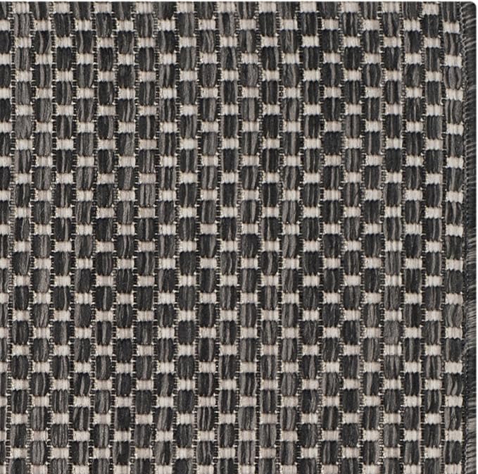 SAFAVIEH Courtyard Collection Area Rug - 8' x 11', Black & Beige, Non-Shedding & Easy Care, Indoor/Outdoor & Washable-Ideal for Patio, Backyard, Mudroom (CY8521-36621)
