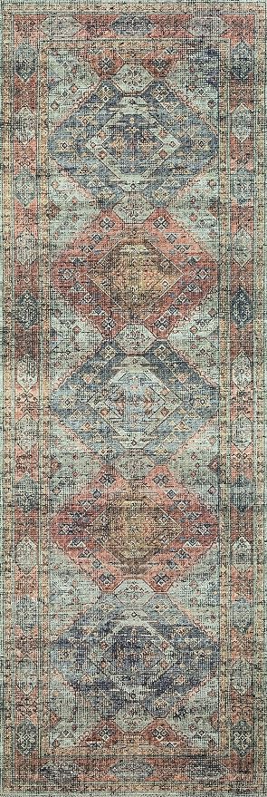 Loloi II Skye Collection SKY-06 Apricot/Mist 2'-6" x 12'-0" Runner Rug