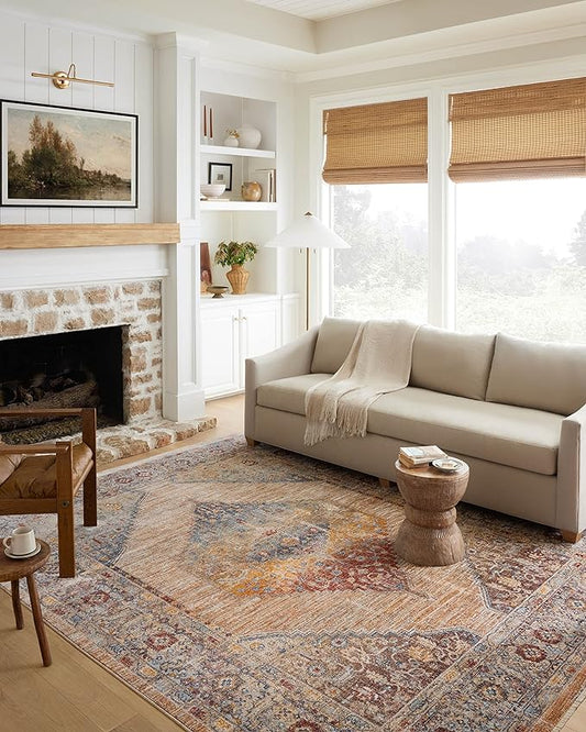 Loloi II Sorrento Collection SOR-06 Multi/Sunset 5'-3" x 7'-6" Area Rug