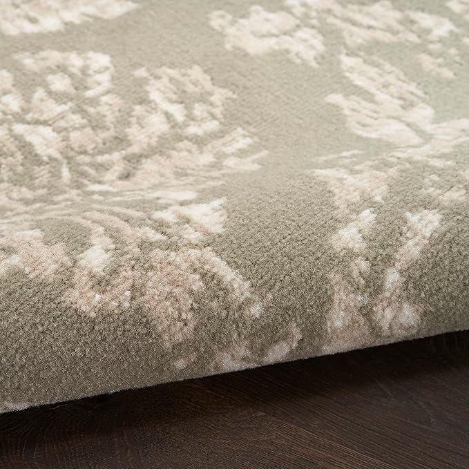 Nourison Jubilant Damask Olive 2' x 4' Area -Rug, Easy -Cleaning, Non Shedding, Bed Room, Living Room, Dining Room, Kitchen (2x4)" }