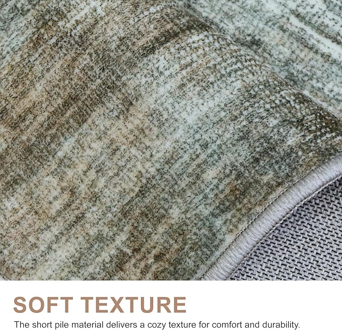 Bavni 5x7 Rug, Abstrcat Machine Washable Rug Non-Slip, Soft Mordern Lightweight Area Rug, Stain Resistant Rugs for Living Room, Bedroom, Dining Room, Granite Gray