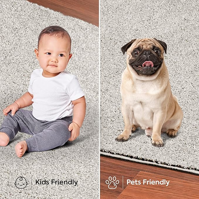 Furnish my Place Modern Indoor/Outdoor Commercial Solid Color Rug - Off White, 3' x 30', Runner, Pet and Kids Friendly Rug. Made in USA, Area Rugs Great for Kids, Pets, Event, Wedding