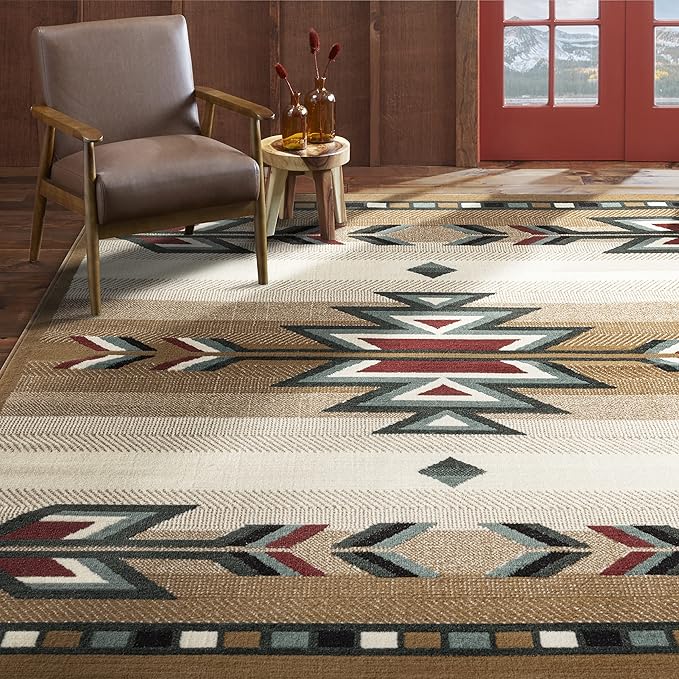 Home Dynamix Premium Sagrada Southwestern Geometric Area Rug Beige/Green, 7'8"x10'7"