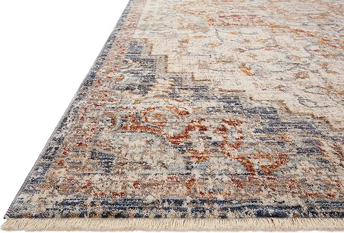 Loloi Sorrento Collection 2'-7" x 8'-0" Runner Rug in Ivory/Fiesta - Vintage Inspired Patterned Area Rug, Unique Area Rug for Living Room, Bedroom, Dining Area