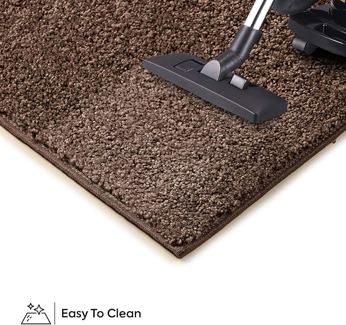 Furnish my Place Modern Indoor/Outdoor Commercial Solid Color Rug - Brown, 10' x 10', Square, Pet and Kids Friendly Rug. Made in USA, Area Rugs Great for Kids, Pets, Event, Wedding