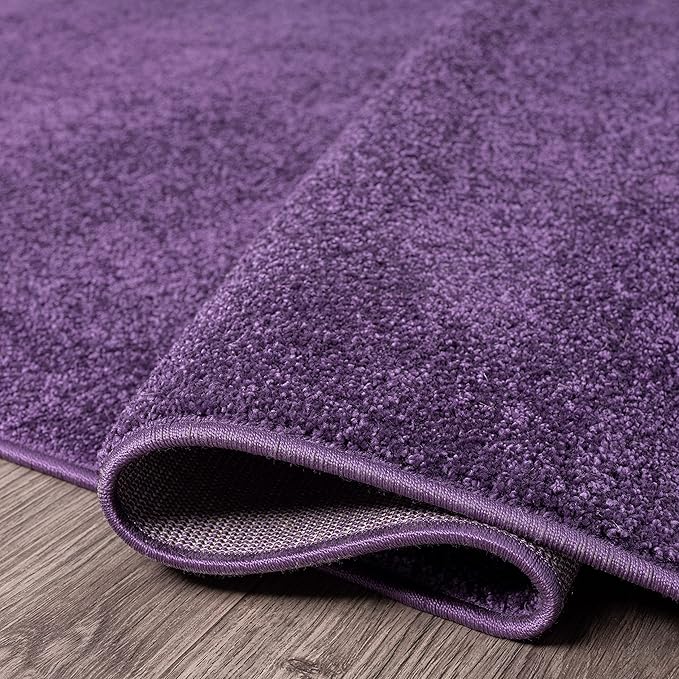 JONATHAN Y SEU100N-214 Haze Solid Low-Pile Indoor Runner Rug, Coastal, Bohemian, Minimalist, Classic, Casual for Bedroom,Kitchen,Living Room,Non Shedding,Easy-Washing, Purple, 2 X 14