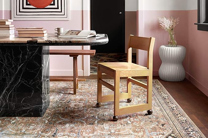 Loloi II Wynter Collection WYN-02 Auburn/Multi 5'-0" x 7'-6", .13" Thick, Area Rug, Soft, Durable, Printed, Vintage Inspired, Low Pile, Non-Shedding, Easy Clean, Living Room Rug