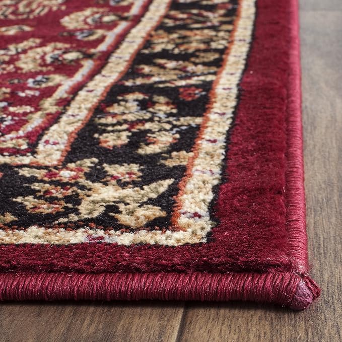 SAFAVIEH Lyndhurst Collection Runner Rug - 18' Runner, Red & Black, Oriental Design, Stain Resistant, Ideal for High Traffic Areas in Hallway, Bathroom & Kitchen (LNH331B-218)