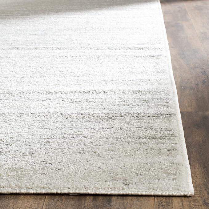 SAFAVIEH Adirondack Collection Runner Rug - 2'6" x 12', Ivory & Silver, Modern Ombre Design, Non-Shedding & Easy Care, Ideal for High Traffic Areas in Living Room, Bedroom (ADR113B)