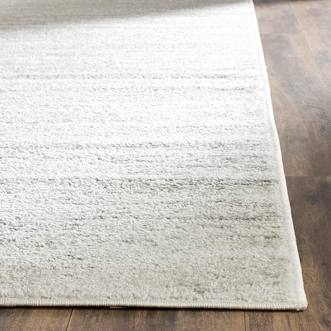 SAFAVIEH Adirondack Collection Runner Rug - 2'6" x 18', Ivory & Silver, Modern Ombre Design, Non-Shedding & Easy Care, Ideal for High Traffic Areas in Living Room, Bedroom (ADR113B)