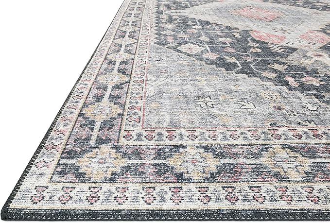 Loloi II Skye Collection SKY-02 Charcoal/Multi 2'-6" x 7'-6" Runner Rug