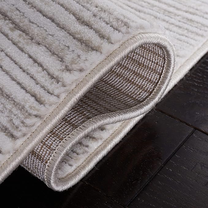 SAFAVIEH Vision Collection Runner Rug - 16' Runner, Ivory Grey, Contemporary Design, Stain Resistant, Ideal for High Traffic Areas in Hallway, Bathroom & Kitchen (VSN606K-216)