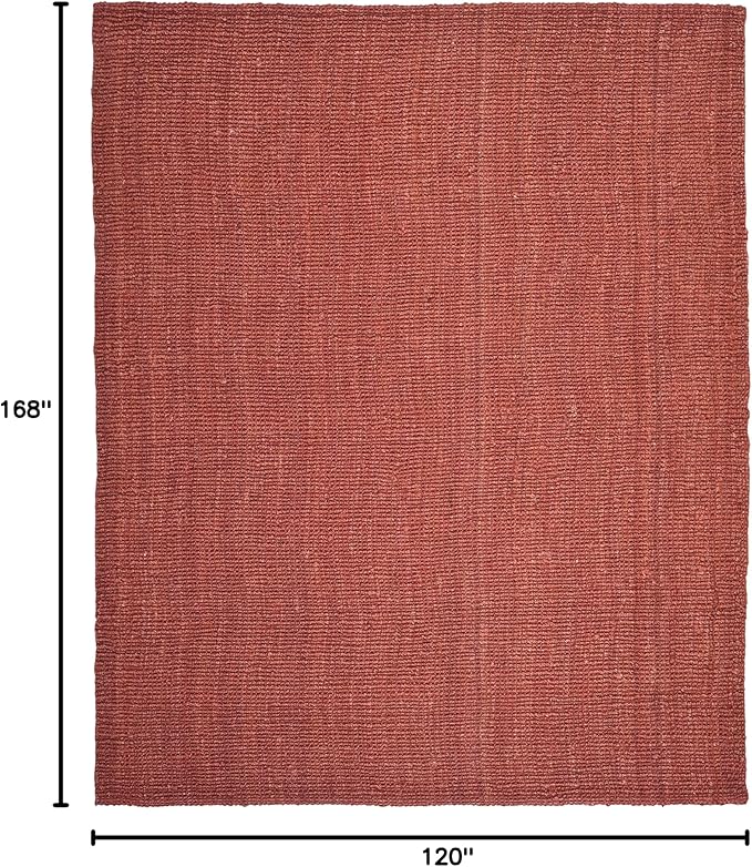 Safavieh Natural Fiber Collection Area Rug - 10' x 14', Rust, Handmade Chunky Textured Jute 0.75-inch Thick, Ideal for High Traffic Areas in Living Room, Bedroom (NF447C)