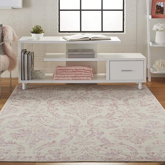 Nourison Jubilant JUB09, 6' x 9', Ivory Pink