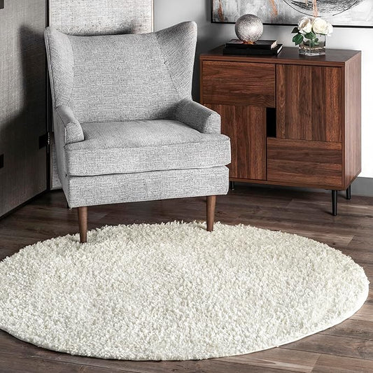 nuLOOM Neva Modern Tasseled Shag Area Rug, 6' 7" x 9' Oval, Ivory