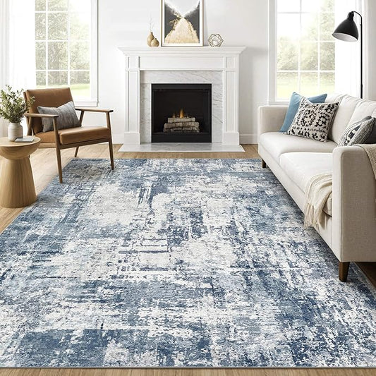 10X12 Area Rug Living Room: Washable Large Abstract Soft Rugs Stain Resistant Indoor Non-Slip Carpet for Men Modern Home Enthusiasts Aged 25-45 - High Traffic Areas - Bedroom Office Playroom