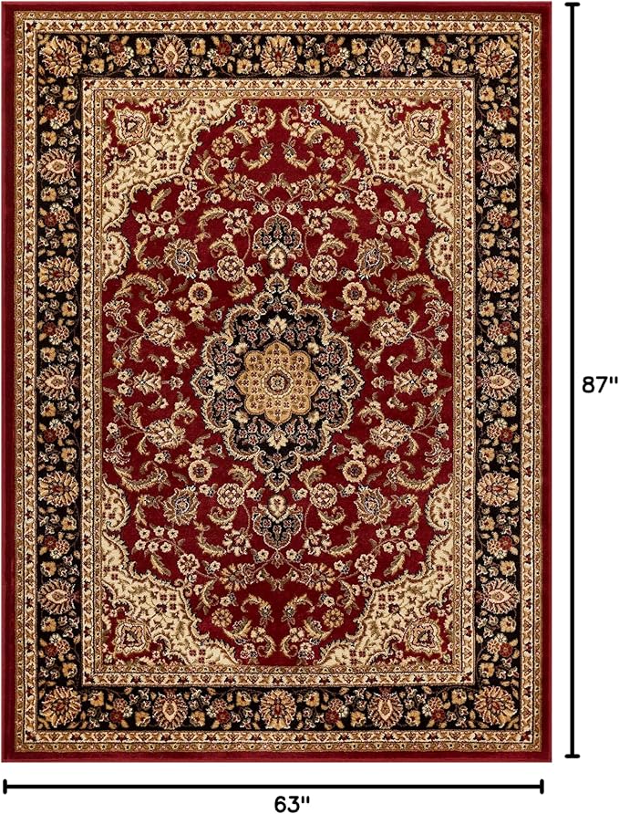 Well Woven Barclay Collection Medallion Kashan Red 5x7 (5'3" x 7'3") Area Rugs - Stain & Fade Resistant - Perfect Red Rug for Living Room, Bedroom, or Dining Room
