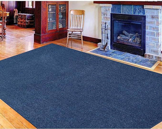 Solid Color Area Rugs Royal Blue - 5' Hexagon, Indoor, Stain & Fade Resistant, Perfect for Living Room, Bedroom, Dining Room, Entryway, Doorway, Pet & Kids Friendly Rug, Wedding, Made in USA