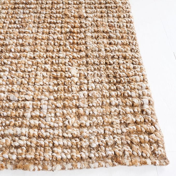 SAFAVIEH Natural Fiber Collection Runner Rug - 2'6" x 14', Natural & Ivory, Handmade Chunky Textured Jute 0.75-inch Thick, Ideal for High Traffic Areas in Living Room, Bedroom (NF447N)