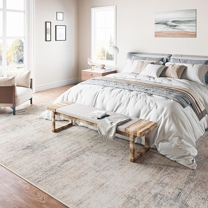 6x9 Rugs Machine WashableGray Hallway Large Area Rug Indoor Accent Rug Abstract Low Pile Carpet Distressed Throw Aesthetic Rug Bedroom Living Room Office Dining Room Kitchen Laundry Room