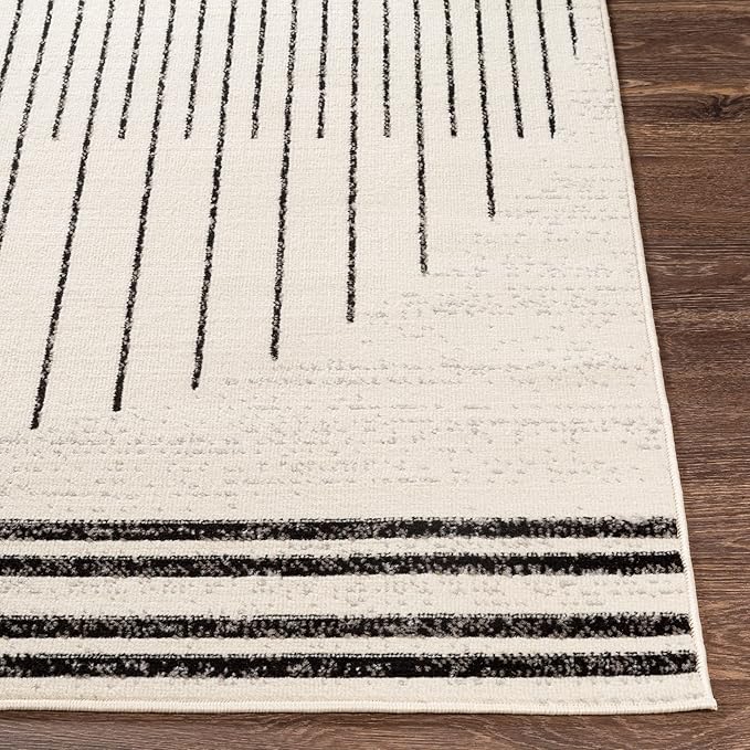 Livabliss Penrod Modern Geometric Area Rug,9'2" x 12',Black/Ivory