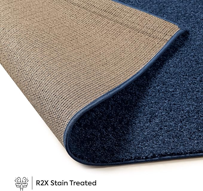 Furnish my Place Modern Plush Solid Color Rug - Navy, 2' x 40', Pet and Kids Friendly Rug. Made in USA, Runner, Area Rugs Great for Kids, Pets, Event, Wedding, Living Room