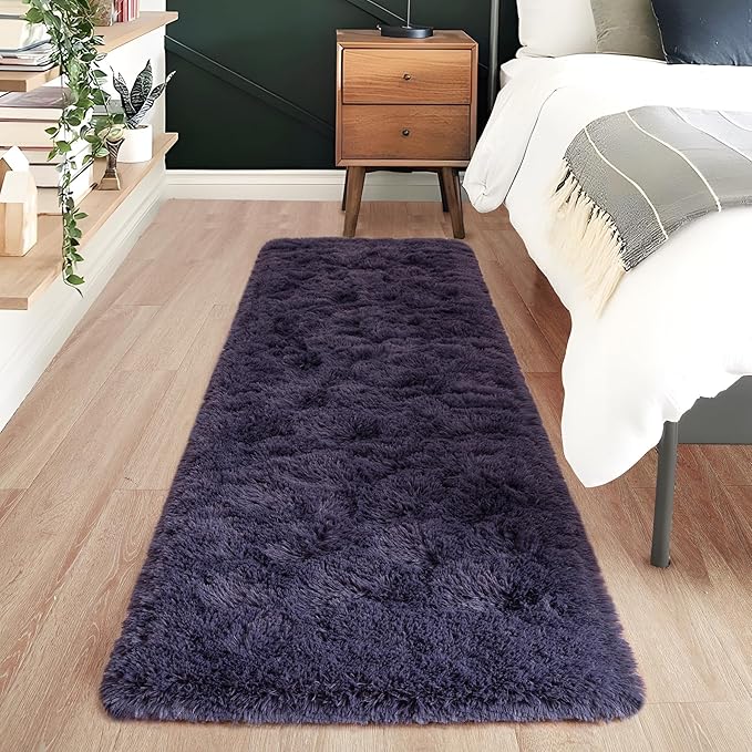 Noahas Taro Purple Runner Rug for Hallway,2'x6' Long Area Rugs for Bedroom Living Room,Non Slip Thick Shag Carpet for Entryway Nursery Bedside Kids Girls Room Home Decor