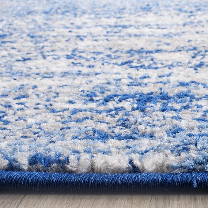 SAFAVIEH Adirondack Collection Runner Rug - 2'6" x 16', Silver & Blue, Modern Abstract Design, Non-Shedding & Easy Care, Ideal for High Traffic Areas in Living Room, Bedroom (ADR112F)