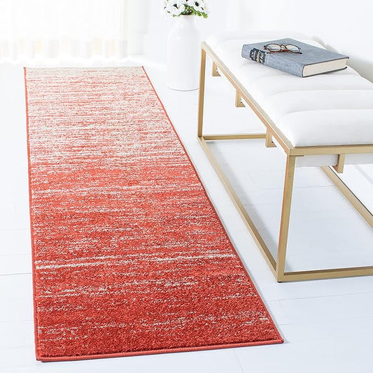 SAFAVIEH Adirondack Collection Runner Rug - 2'2" x 9', Orange & Grey, Modern Ombre Design, Non-Shedding & Easy Care, Ideal for High Traffic Areas in Living Room, Bedroom (ADR113P)