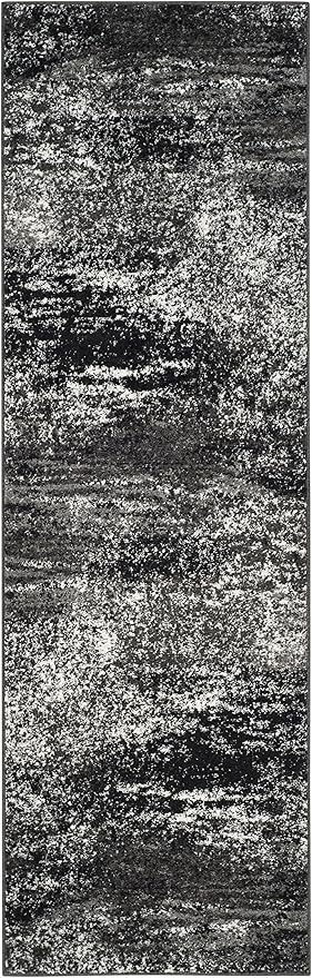 SAFAVIEH Adirondack Collection Runner Rug - 2'1" x 6', Silver & Black, Modern Abstract Design, Non-Shedding & Easy Care, Ideal for High Traffic Areas in Living Room, Bedroom (ADR112A)