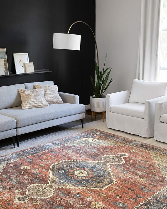 Loloi II Skye Collection SKY-11 Rust/Blue 2'-6" x 10'-0" Runner Rug