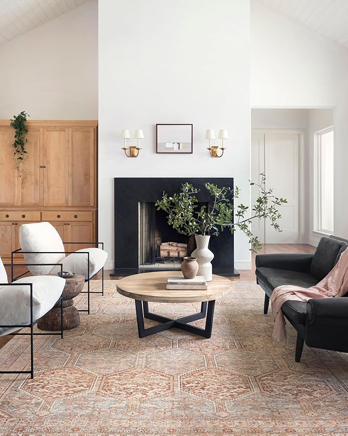 Loloi Chris Loves Julia Jules Collection JUL-04 Tangerine/Mist 3'-6'' x 5'-6'', .13" Pile Height, Accent Rug
