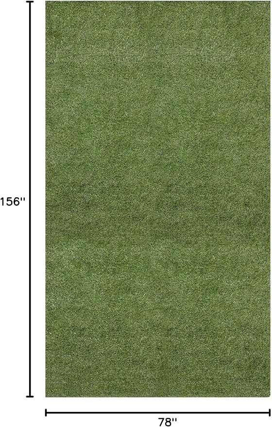 Sweet Home Stores Lifelike Artificial Grass Runner Rug 7x13 Indoor/Outdoor with Drainage Holes, Customizable Thick High Pile for Backyards, Patio, Bedroom Rug, 6'6" x 13'