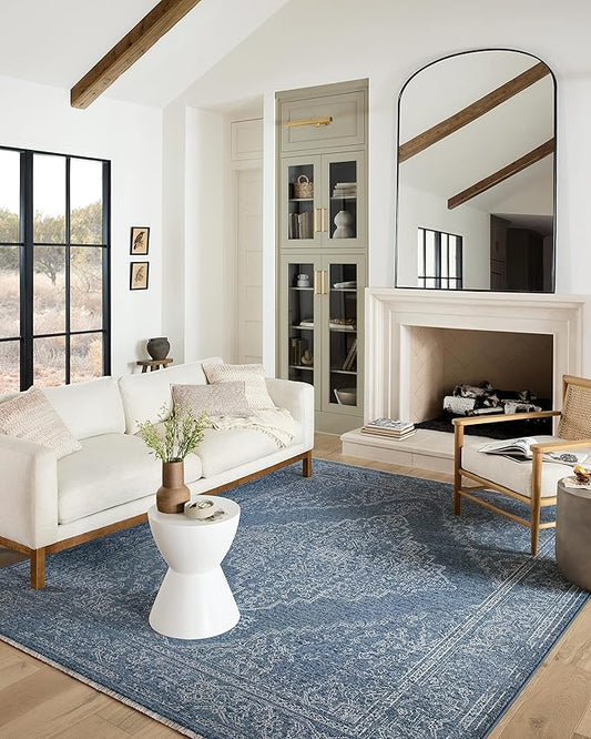 Loloi II Vance Collection VAN-03 Denim/Cream 7'-10" x 10' Area Rug