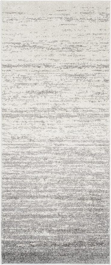 SAFAVIEH Adirondack Collection Runner Rug - 2'1" x 8', Ivory & Silver, Modern Ombre Design, Non-Shedding & Easy Care, Ideal for High Traffic Areas in Living Room, Bedroom (ADR113B)